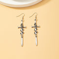 Exaggerated Gothic Sword Earrings Retro Punk Style