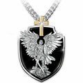 Knight Wing Shield Pendant Necklace