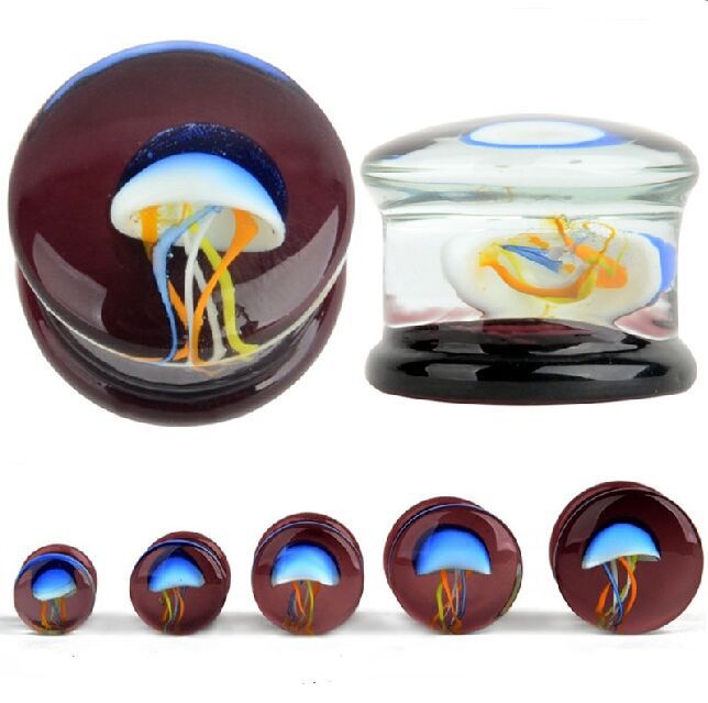 Marine jellyfish ear studs