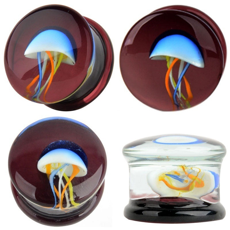Marine jellyfish ear studs